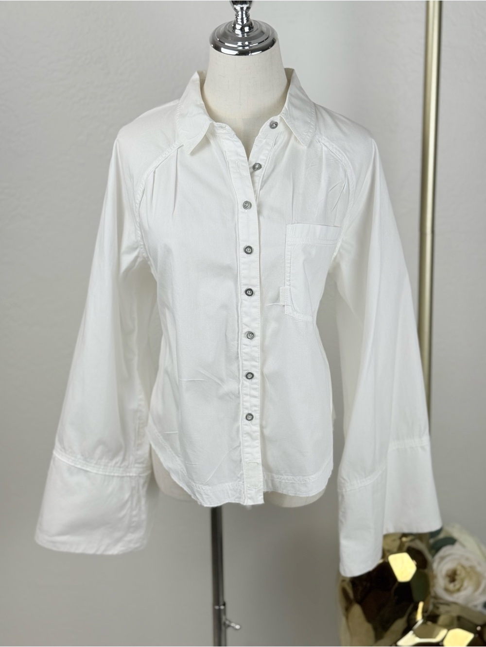 FREE PEOPLE We The Free‎ Ethereal Bell Sleeve Cottagecore Cotton Blouse BohoLuxe